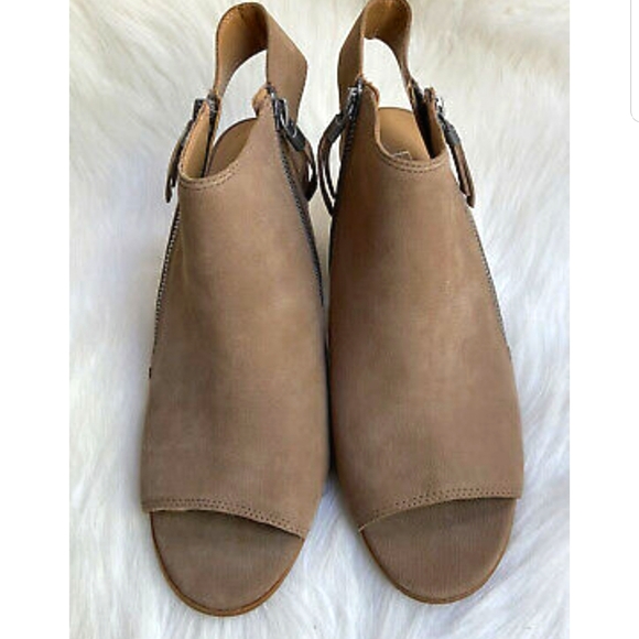 Franco Sarto Open Toe Bootie with Zipper - Picture 4 of 6